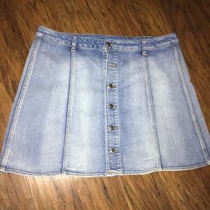 Denim Mini Button Up Skirt